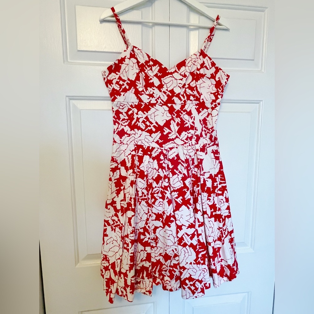 Vero Moda Red and White Floral Dress